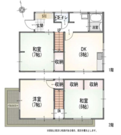 昭島市拝島町３丁目の中古一戸建の間取り