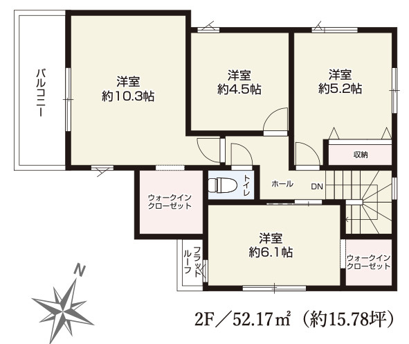 【仲介手数料無料】所沢小手指南１０期全３棟１号棟　所沢の不動産は西武ハウジングの間取り