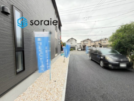 川越市今成第二　全3棟　新築戸建　リーブルガーデンの前面道路含む現地写真|7/28　撮影