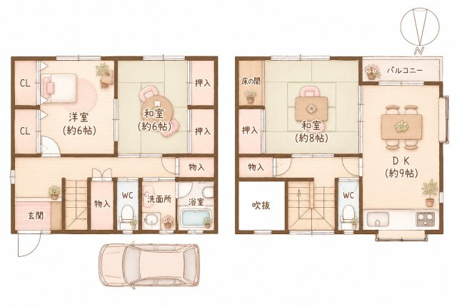 東牧野町　中古一戸建ての間取り|間取り図はいかがですか？ご希望を叶える間取りですか？リビングの広さは？水回りの位置は？カウンターキッチン？など色々な情報が集約されています。弊社ではリフォームなどのご相談も承っております。