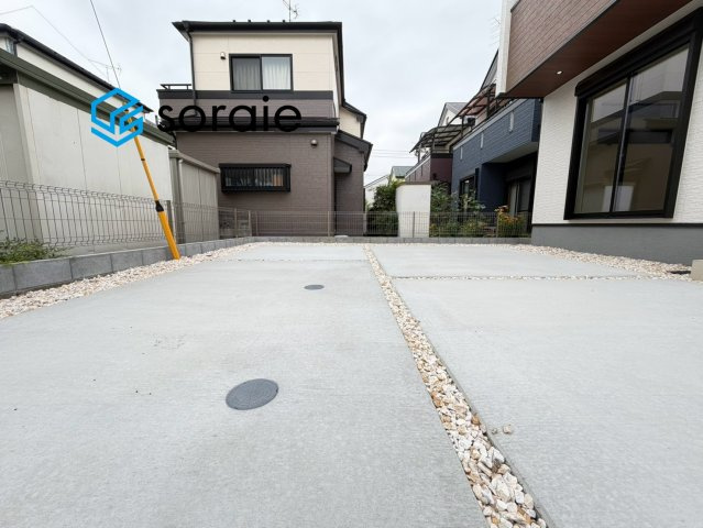 川越市今成第二　全3棟　新築戸建　リーブルガーデンの駐車場|7/28　撮影