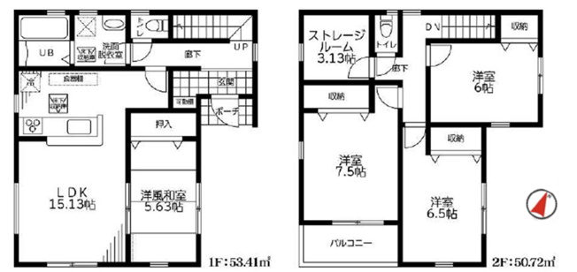 【間取り】 | 川越市山田　中古戸建