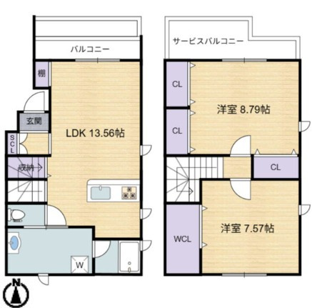 【間取り】 | Casa feliz平野東 | ※この間取りの反転タイプです。
