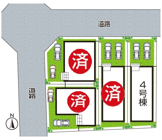 大阪市生野区田島　第4期　新築一戸建ての区画図|全4区画