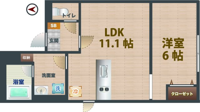 【間取り】 | La Douceur杉並和田 | 1LDKのお部屋です。