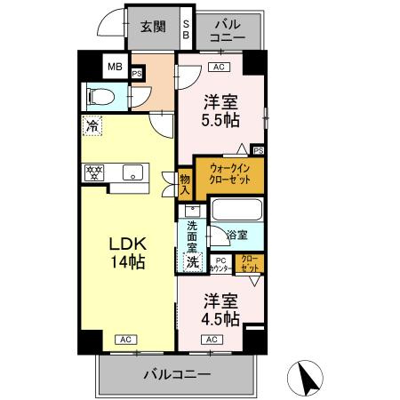 【間取り】 | サンラモン本山III