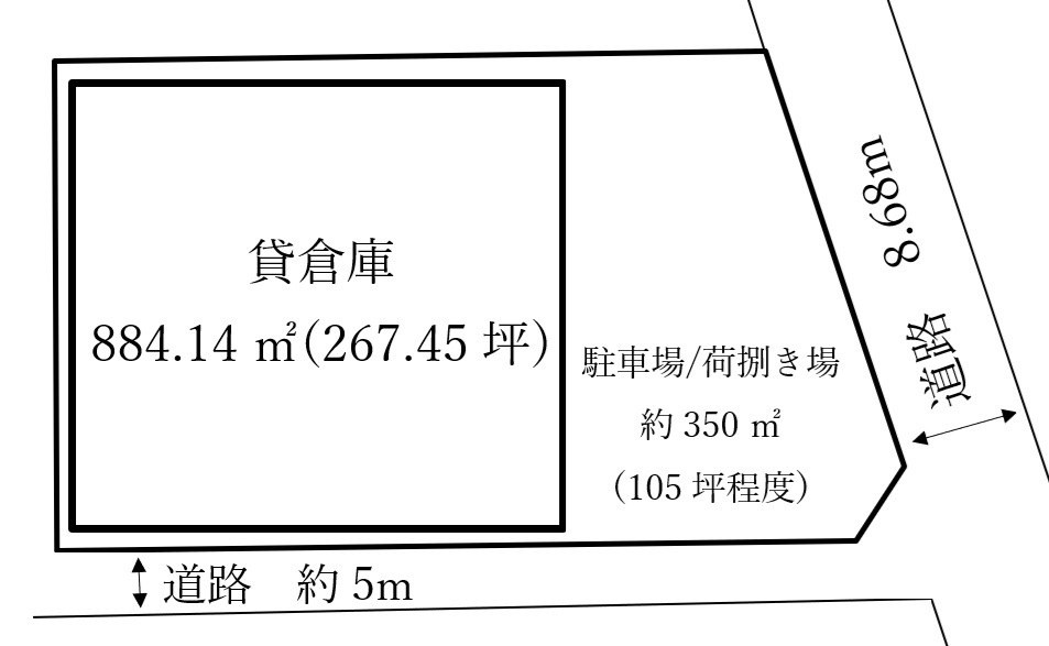八尾市太田新町8丁目貸倉庫176万円の区画図