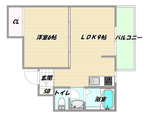 大阪市淀川区木川西１丁目の賃貸マンションの間取り
