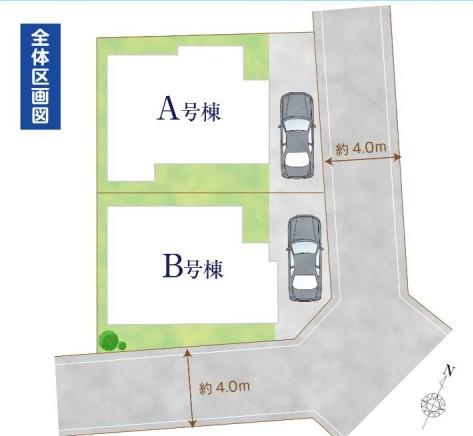 入間市東町全2棟　新築戸建　ハートフルタウンの区画図