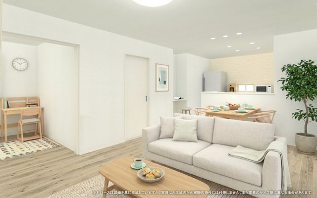 【完成予想図】 | 【LDK　イメージパース】
※画像は設計図面を基に作成したイメージです。