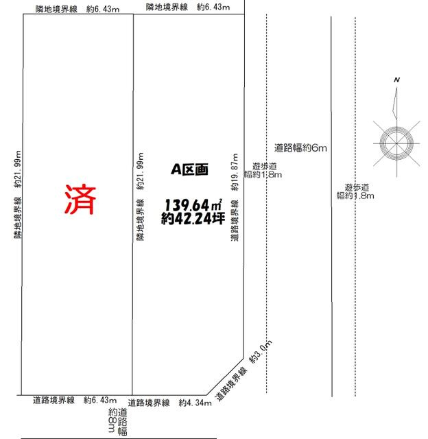 【トーヨーホーム売主/売土地】名東区陸前町A区画の区画図|全体区画図