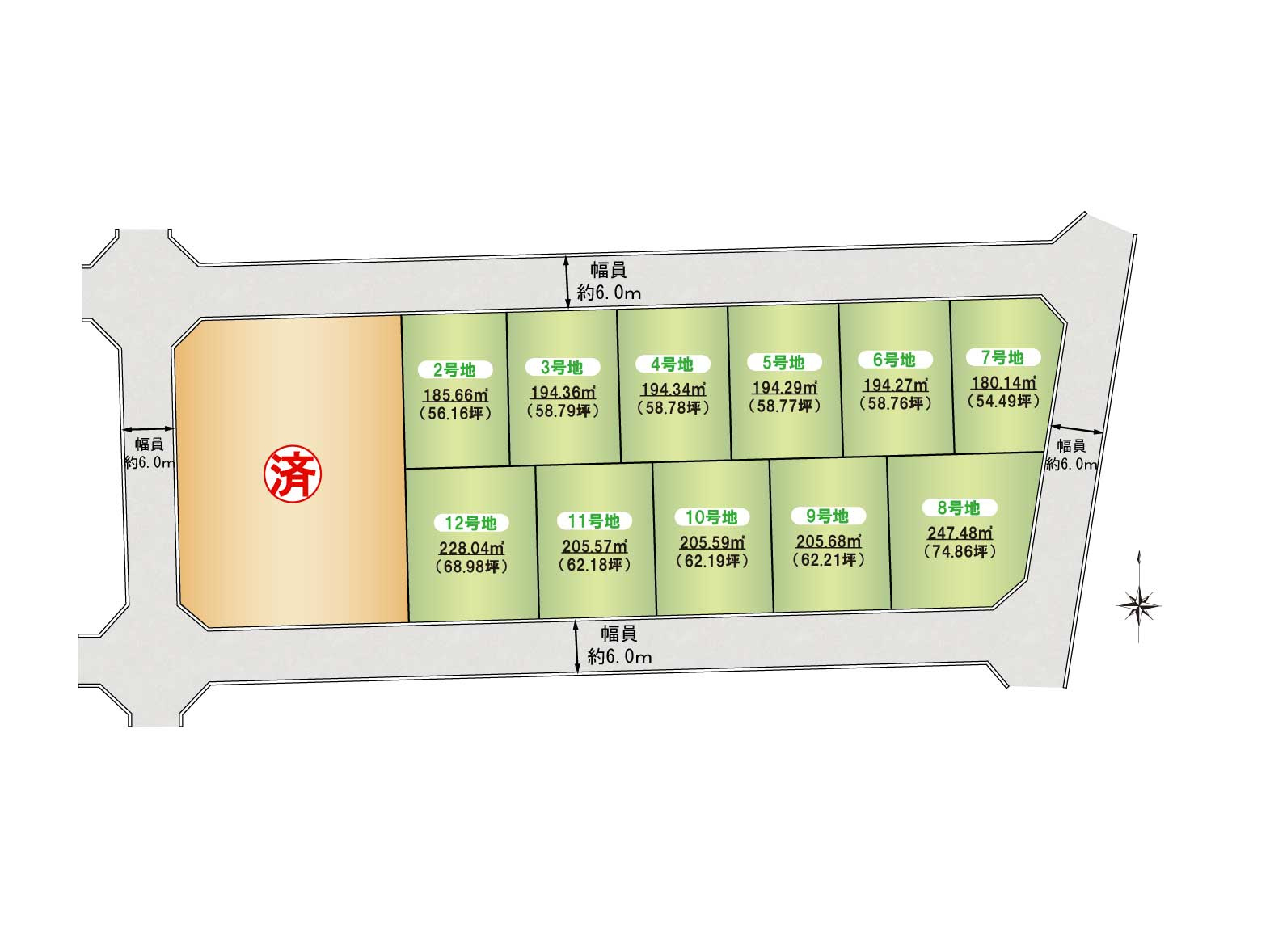 貝塚市東山5丁目4（12区画）　建築条件なし土地の土地図