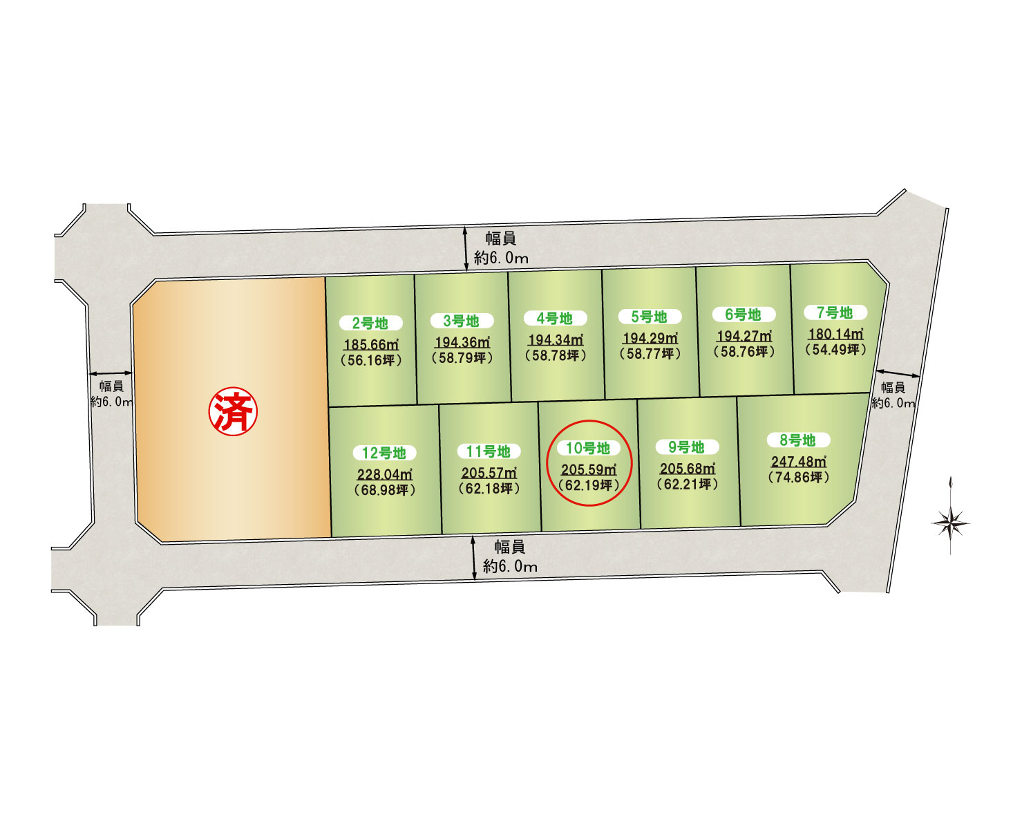 貝塚市東山5丁目4（12区画）　建築条件なし土地の土地図