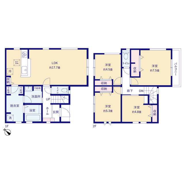 【仲介手数料半額】Livele Garden.S 川越中台　新築戸建全13棟の間取り|4LDK
