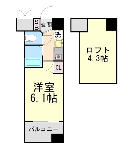 エステムコート三宮ＥＡＳＴポルトマーレの間取り