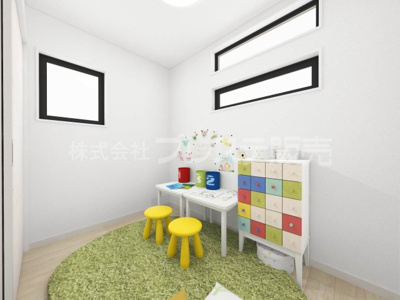 【洋室】 | 奈良市東登美ヶ丘４丁目の新築一戸建 全２区画 | １号地１階洋室完成イメージ／南向きですので、陽あたり良好です♪
