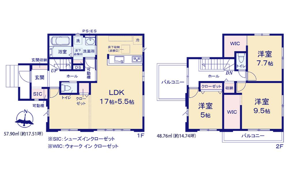 牛久市田宮町30期　新築戸建の間取り