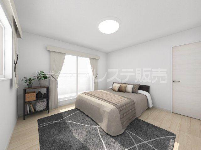 奈良市東登美ヶ丘４丁目の新築一戸建の洋室|２号地２階洋室（主寝室）完成イメージ／南向きですので、陽あたり良好です♪