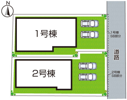 ●大和高田市蔵之宮町　新築一戸建ての区画図|全２区画