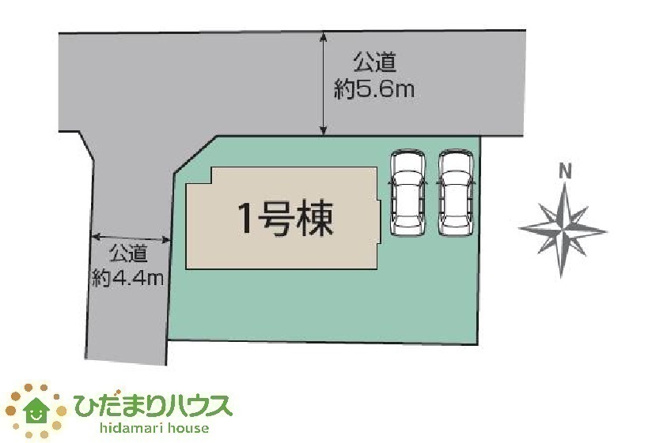 【区画図】 | 水戸市西原1丁目3期　新築戸建 | 角地なので開放的で陽当たり良好です。