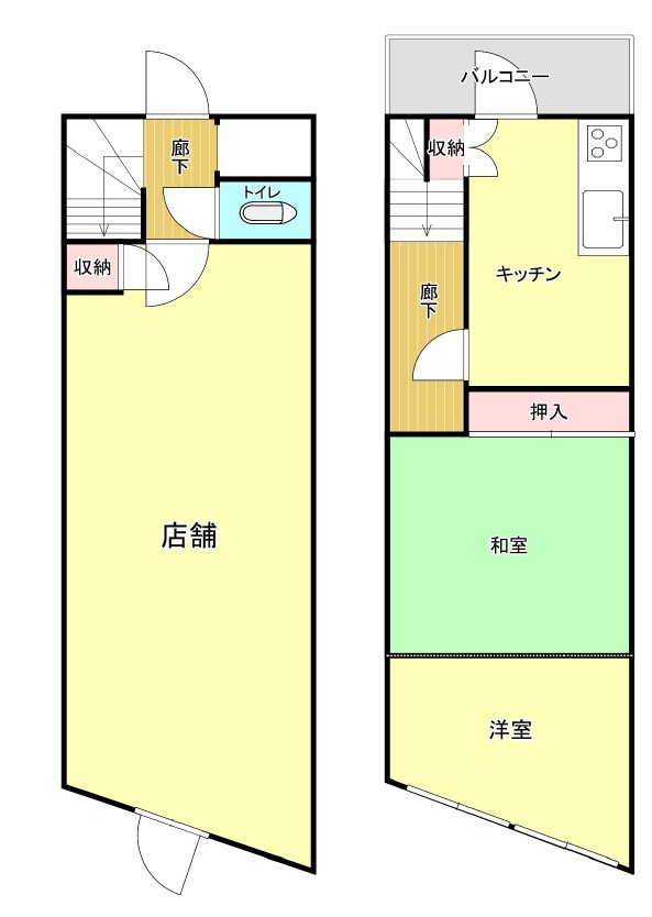 東久留米市東本町店舗の間取り