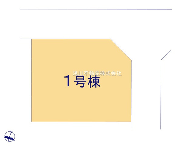 八王子市　めじろ台　新築一戸建ての区画図|～角地につき陽当たり・風通しも良好～