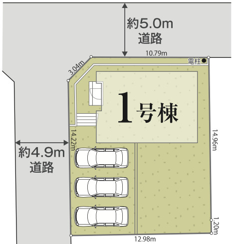 【仲介手数料無料】狭山市北入曽２５−１期全１棟　狭山の不動産なら西武ハウジングの区画図