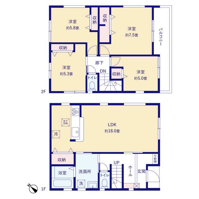 【仲介手数料半額】Livele Garden.S 川越中台　新築戸建全13棟の間取り|4LDK