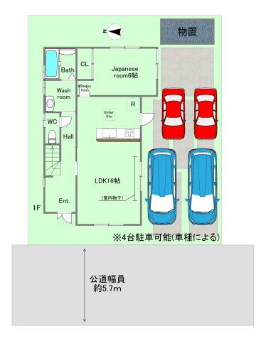 三木市志染町東自由が丘2丁目　中古建ての区画図