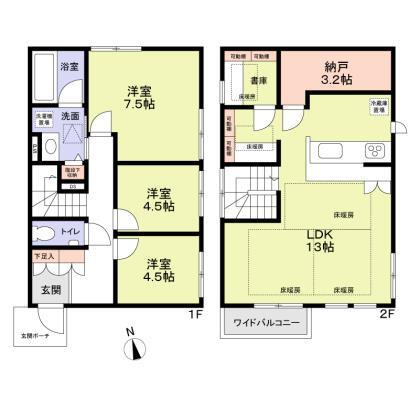 世田谷区宮坂１丁目の一戸建ての間取り