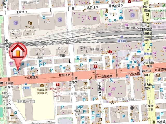 クレヴィアリグゼ錦糸町の地図