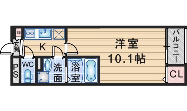 ミモザ服部天神の間取り