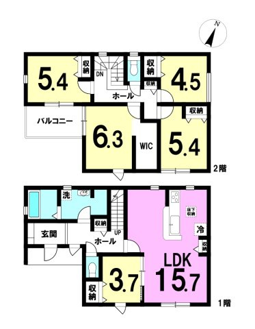 篠ケ瀬町　1号棟の間取り|4LDKの間取りになります。
