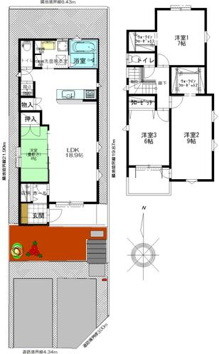 【トーヨーホーム売主/売建】名東区陸前町Ａ分譲の間取り|4ＬＤＫ+ＷＩＣ