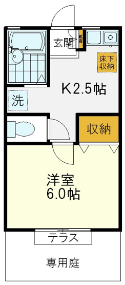 【間取り】 | 第6松浦コーポ | 102号室間取り