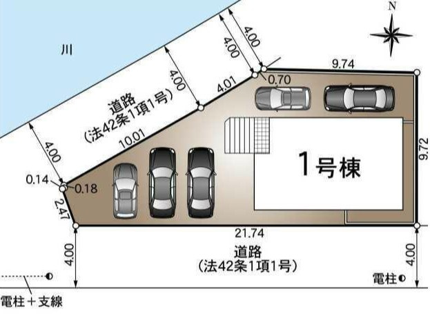 材木町 第2　の区画図|1号棟の区画図になります。