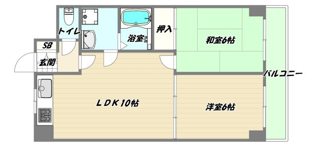 大阪市淀川区十三東４丁目の賃貸マンションの間取り
