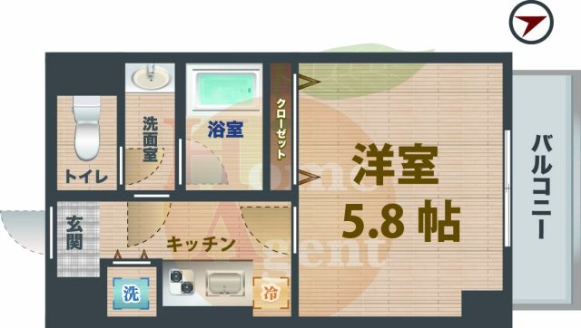 【間取り】 | アルテリア方南町 | 1Kのお部屋です。