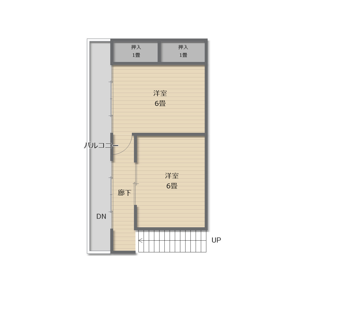 足利市大前町リノベ戸建の間取り|２階
