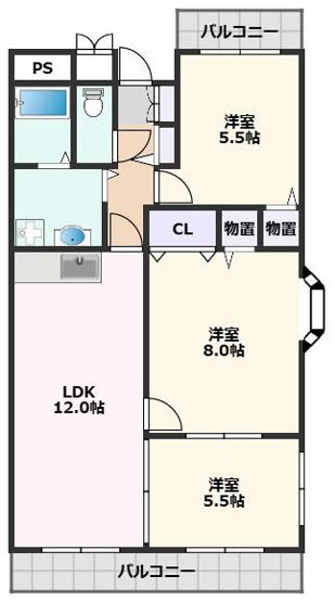 【間取り】 | パークハイツアイリス1号館