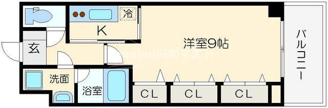 サムティナンバ南の間取り|実際のお部屋の反転図面です