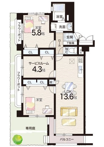 新伊丹グランドハイツコーワの間取り