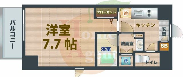 【間取り】 | ZOOM西新宿 | 1Kのお部屋です。