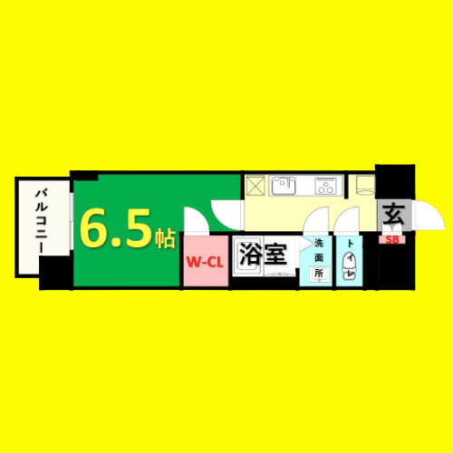 アドバンス名古屋ブランシュ　名古屋市賃貸　仲介手数料無料の間取り