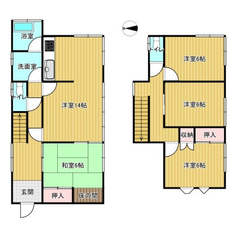 つくばみらい市西ノ台中古戸建の間取り