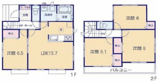 西間門戸建の間取り