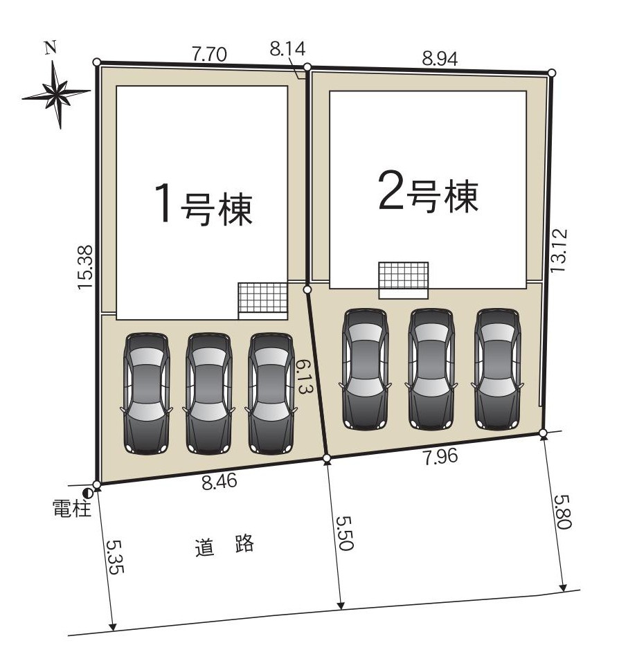 知立市弘法町弘法山16番15、16番16の各一部『仲介手数料無料』新築一戸建て・建売の区画図