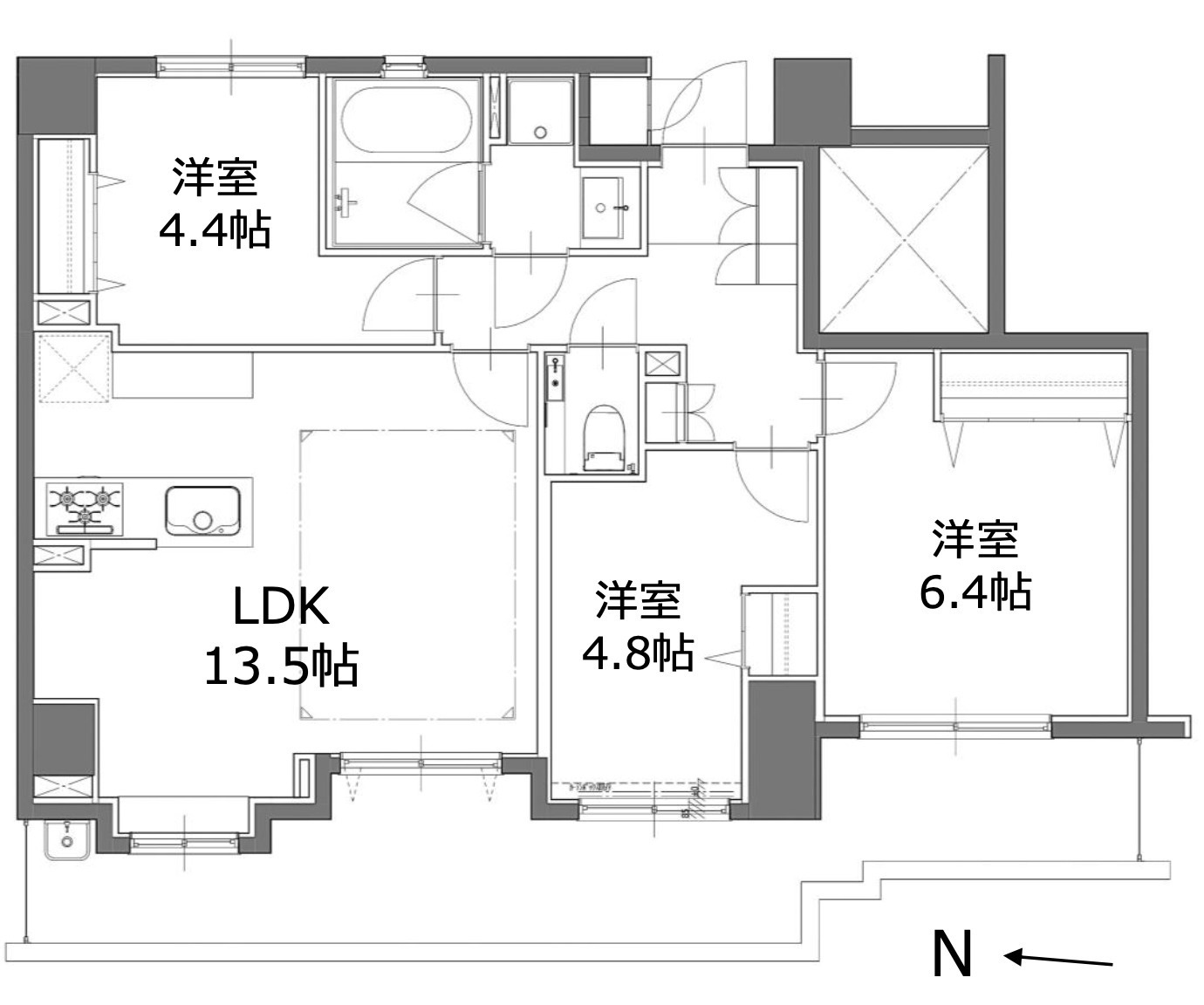 ロータリーパレス春日文京　4Fの間取り