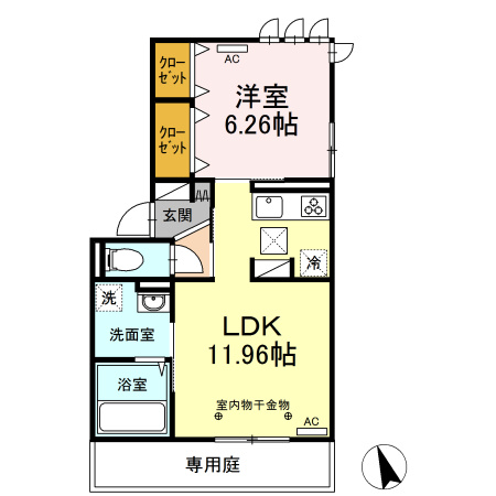 エスポワール合川　A棟の間取り|使い勝手の良い間取りです♪
