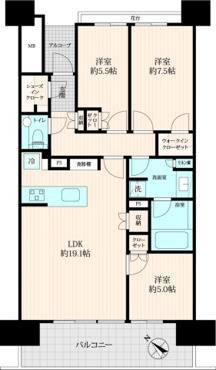 Sun Village A棟 8階の画像